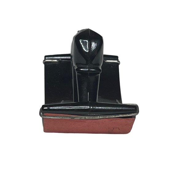 Vintage 1930's Houze Marked Thew Black Glass Elephant Blotter Rocker - Picture 2 of 6